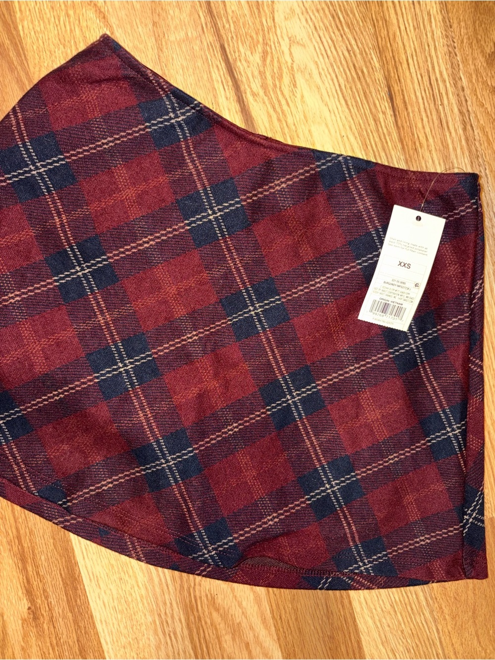 wild fable Burgundy and Navy Plaid Mini Skirt